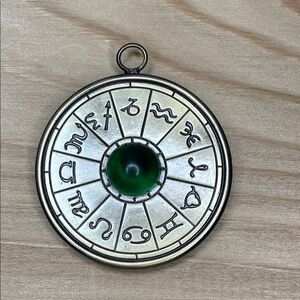 Vintage Sunflower Brass(?) Pendant Number 13 zodiac signs, including Ophiuchus